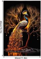 Pintura de diamante para punto de cruz, Dibujo de Diamante, Diamond Painting Kit Completo Animales, Pavo real 5D Diamond Painting Kits para Niños Niña Adultos, Decoración Hogar 30x40cm - details 1