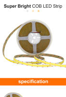 Tira De LED COB Super Brillante 600LEDs/m 12mm Ancho DC 24V 3000K 4000K 6000K Para Decoración De Casa FOB Luz De Tira 10m 20m - details 0
