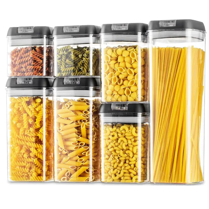 Mediawavestore Kit 7 Contenedores herméticos de Alimentación titular de pasta tarros y Galletas para Cocina - 1