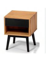 BLOOM STORE-Mesitas de Noche Mesillas de Noche con Cajón y Patas de Madera para Dormitorio Salón Cama Oficina Estilo Moderno - details 0