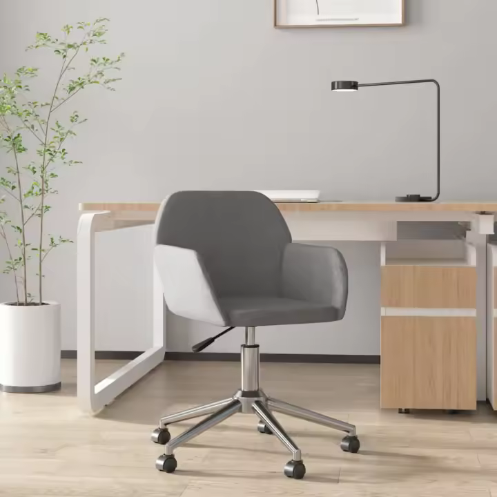 vidaXL Silla de oficina giratoria de tela en color Gris claro/Negro/Verde oscuro y más | cómodas modernas ergonómicas para comedor cocina salón hogar - 1