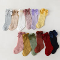 Calcetines De Verano Para Niñas Con Lazo Calcetines Largos Hasta La Rodilla De Algodón Y Spandex Para Bebés Y Niñas Todoterreno Transpirables Suela Hueca Diseño De Princesa - details 9