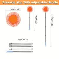 Set De Mopa Retráctil Para Techo Con 4 Cabezas De Mopa Para Pisos Y Ventanas Limpieza De Azulejos Y Vidrio Para Coche Y Pared - details 1
