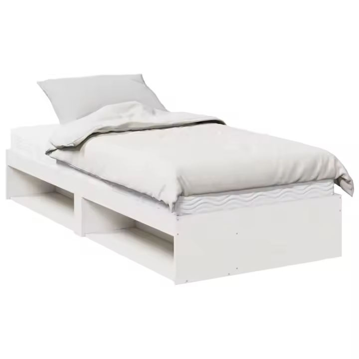 vidaXL Sofá cama con colchón madera maciza de pino blanco 90x190 cm - 1