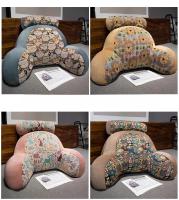 Cojín De Soporte Lumbar Retro Grande Para Sofa Y Cama Protección De La Espalda Para Sala De Estar Y Oficina Almohada Desmontable De Poliéster Y Algodón Con Estampado - details 9