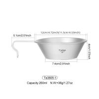 Tiartisan Tazón De Camping De Titanio 260ml Con Manija Fija Ultraligero Portátil Para Picnic Almacenamiento De Alimentos - details 4