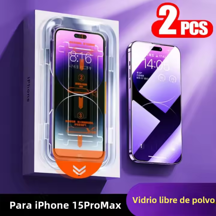 2PCS Protector De Pantalla De Vidrio Templado Para iPhone 15 pro Max Anti-Scratch Fácil Instalación Vidrio De Vidrio Transparente Para iPhone 15 Promax - 1