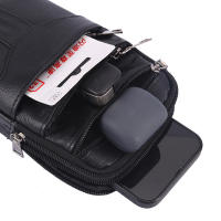 Bolso De Hombro Para Hombre Estilo Vintage Multicapa De Cuero Legítimo Y PU Bolso De Cintura Ligero Moda Viaje Exterior - details 3