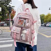 Mochila De Nylon Impermeable Para Mujer Con Múltiples Bolsillos Kawaii Para Estudiantes Con Capacidad Para Laptop Y Libros - details 6
