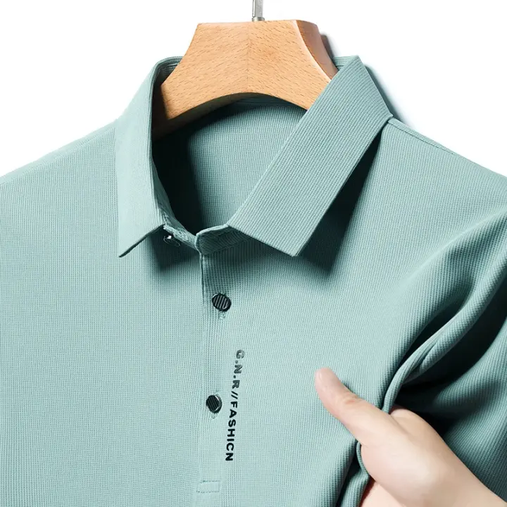 Camisa Polo Para Hombre Verano 2024 Casual Color Sólido Manga Corta Cómoda Y Fresca Moda Casual Antigüedad: Nueva - 1