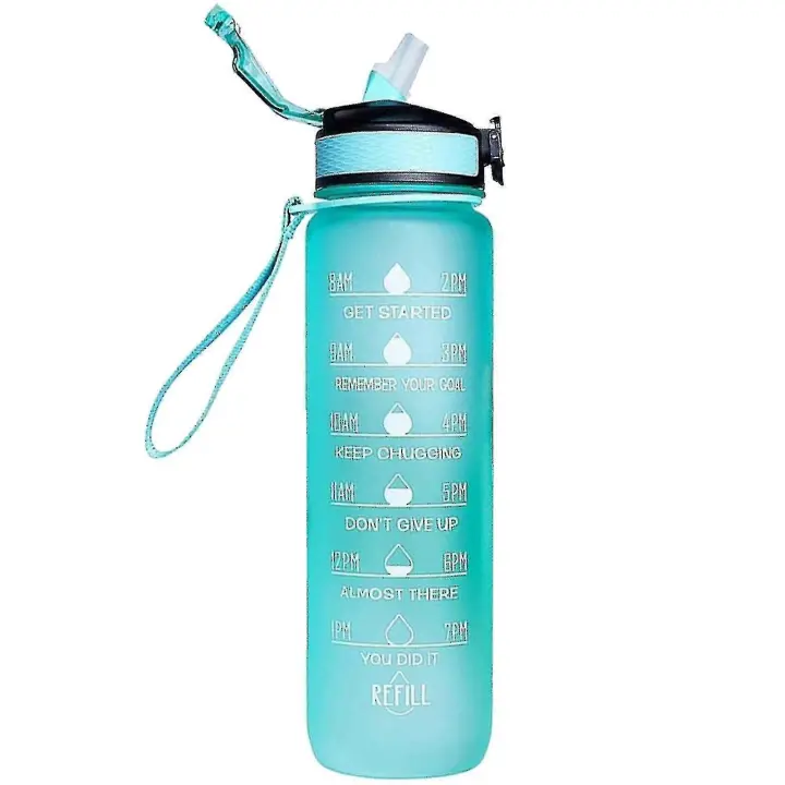 1000ml libre motivacional deportes jarra con marcador de tiempo al aire libre fitness taza gradiente de color al aire libre - 1