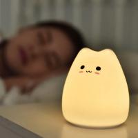 Luz De Noche Táctil Gato Colorido De Silicona Luz LED Cartoon Lámpara De Mesa Decorativa Para Dormitorio Iluminación Alrededor Del Cama - details 11