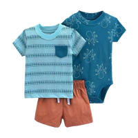 Nueva ropa infantil de verano para niños, bebés y niños pequeños, pantalones cortos de manga corta, camisetas, trajes de tres piezas. - details 29