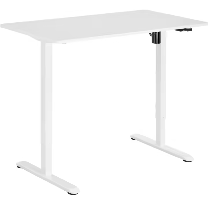 Tectake - Escritorio eléctrico ajustable en altura SKADI, Escritorio eléctrico ajustable en altura con sistema anti-colisión, Robusta tabla de aglomerado y estructura de acero sólido con pies en T reforzados para gran estabilidad y capacidad de carga - 1
