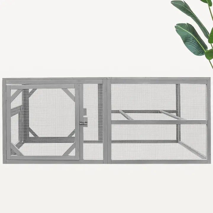 Extensión para gallinero, recinto grande y duradero para gallinas con perchas y puerta desmontable (71 pulgadas) - 1