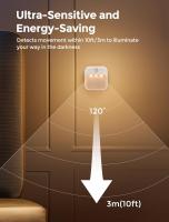 Luz Nocturna con Sensor de Movimiento[30 días de espera], Luz Nocturna Infantil Recargable con 3 Colores de Luz y Brillo Ajustable, Instalación Magnética para Pasillo, Escalera, Habitación - details 3