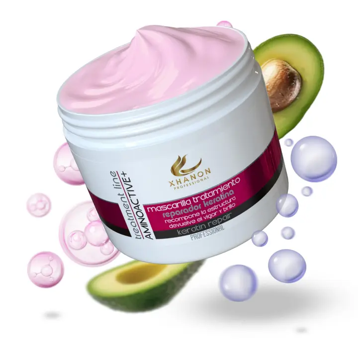 Mascarilla Efecto Reparador con Queratina, Aceite de Aguacate y Glicerina. Hidrata en profundidad, Mejora el aspecto de cabellos dañados 300ml - 1