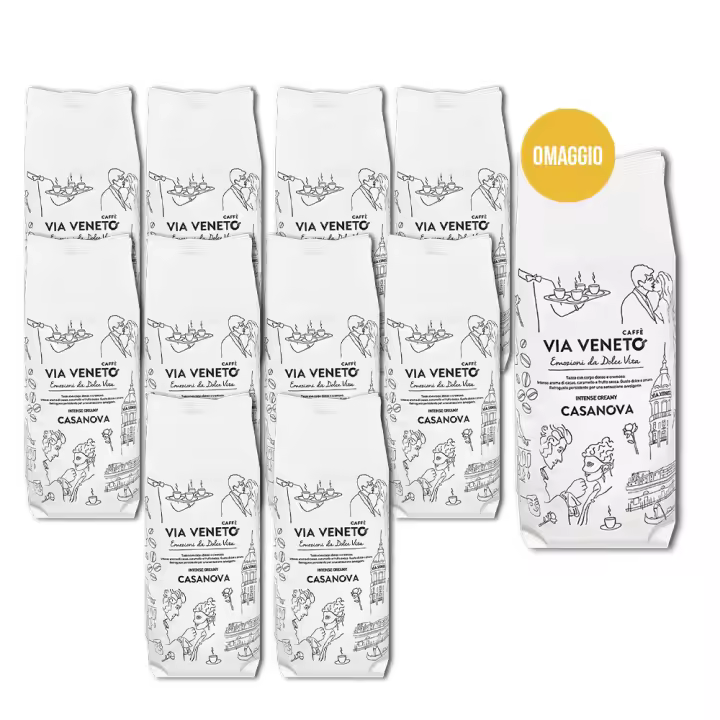 Promo 10 + 1 Café en granos Via Veneto Mezcla Casanova 500 gr - 1
