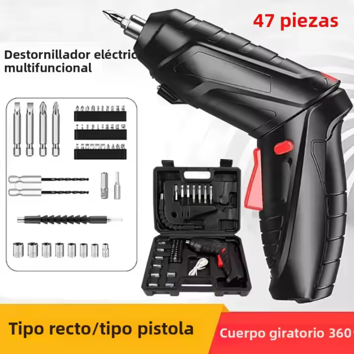 Set De Herramientas Eléctricas Recargables 47PCS 3.6v Para Mantenimiento Doméstico Y Reparación Con Batería De Litio Cordless Destornillador - 1