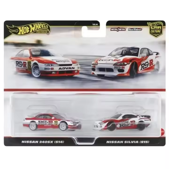 Hot Wheels Premium pack 2 Nissan 240SX S14 y Nissan Silvia S15 HRR84 - 1
