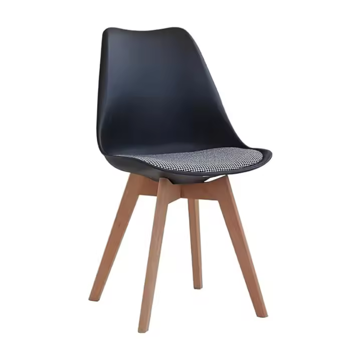 ORION91 Silla LYRA Cojín Acolchado de Lino, Sillas para Cocina, Oficina, Sala de Estar – Color Negro 🖤 40 x 49 x 82 cm - SpazioLuzio - 1