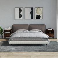 vidaXL Mesitas de noche 2 unidades color 40x35x50 cm en color Blanco/Gris sonoma/Roble ahumado y más | estructura resistente ideal para salón dormitorio o estudio - details 2