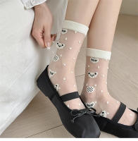 Calcetines De Verano Para Mujer Delgados Y Translúcidos Con Dibujos De Oso De Dibujos Animados Casual Y Trendy Kawaii Calcetines Largos Respirables Para Damas - details 3