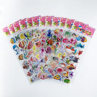12 Hojas De Pegatinas 3D De Peces Marinos Para Niños Y Niñas Decoración De Álbum De Fotos Regalo Divertido Con Diseño De Dibujos Animados Marinos - details 1