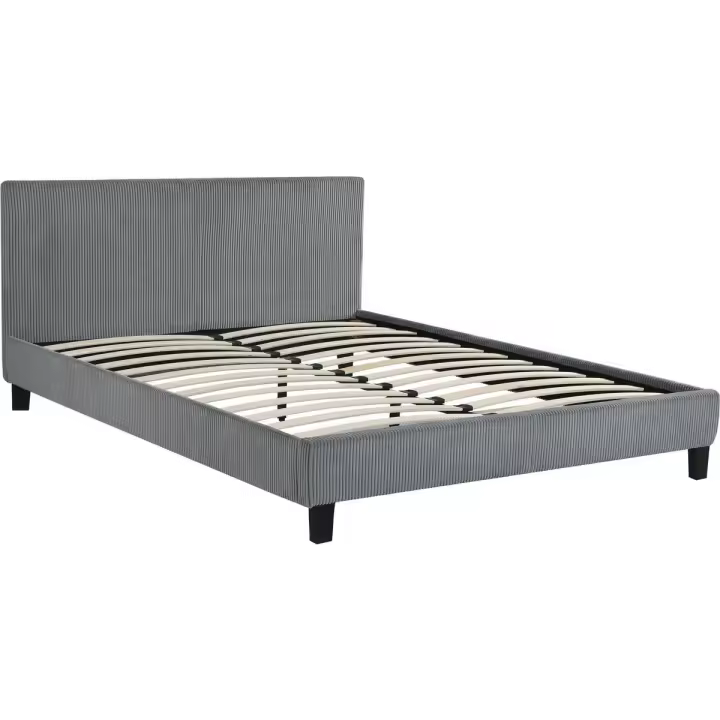 Cama de pana "Ambre" - 160 x 200 - Gris - 1