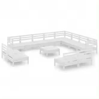 VIDAXL conjunto de mobiliario de exterior de madera maciza de pino sin cojines blanco vida xl - 1