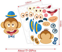 Hojas De Pegatinas De Caras Para Hacer Tus Propios Animales 6-36PCS Juguete De Rompecabezas De Artesanía Para Niños Fiesta De Cumpleaños - details 5