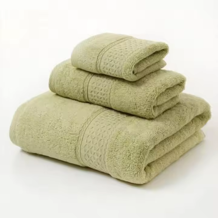 Juego De Toallas De Algodón Ultra Suaves Y Altamente Absorbentes 3 Piezas Incluye 1 Toalla De Baño 1 Toalla De Mano Y 1 Toalla De Lavado Para El Baño Doméstico - 1