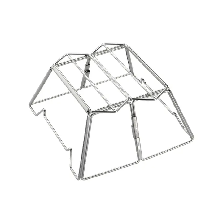 CAMPINGMOON MT-3-ST Set De Barbacoa Al Aire Libre Collapsible De Acero Inoxidable Portátil Para Camping Con Deflector De Viento No Incluido - 1
