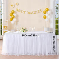 Enagua De Tule Blanca Para Mesa Rectangular O Redonda 2 Capas De Enaguas Plegadas Decoración Para Bodas Cumpleaños Baños De Lujo Y Mesas De Postres - details 0