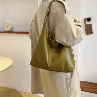 Bolso De Hombro Para Mujer Estilo Coreano Con Gran Capacidad Bolso Cruzado Sencillo Y Casual De Cuero PU Bolsa De Mano Con Solapa - details 15
