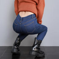 Nuevas Jeans Térmicas Para Mujer Invierno Con Forro De Plush Cálidos Y Elásticos Skinny Denim Gruesos Para Estudiantes Trousers De Madre Con Fur - details 11