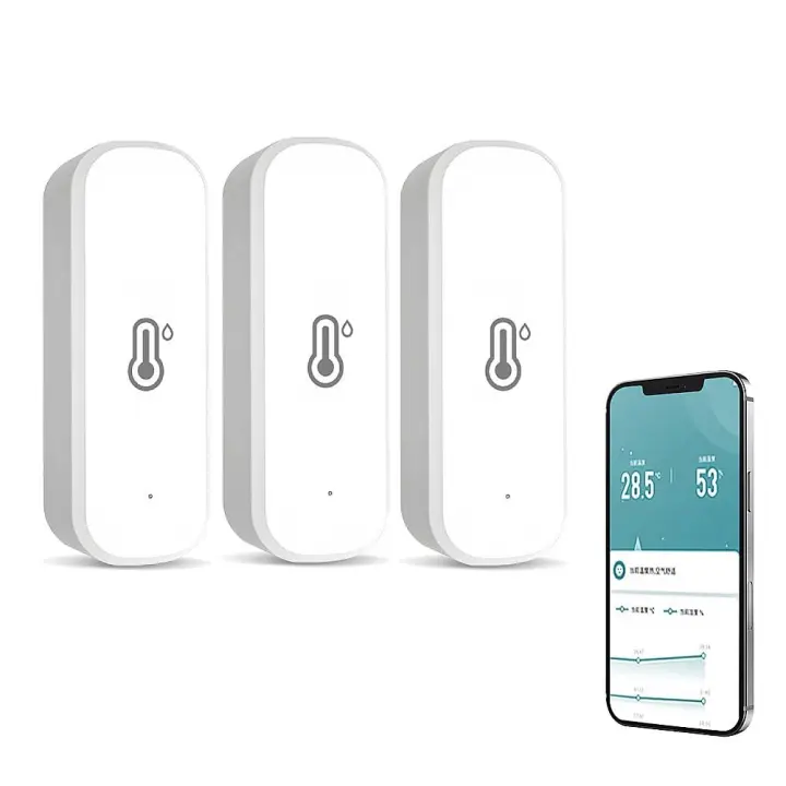 Sensor de temperatura y humedad inteligente con wifi, termómetro e higrómetro inteligente para alertas, no requiere concentrador - 1