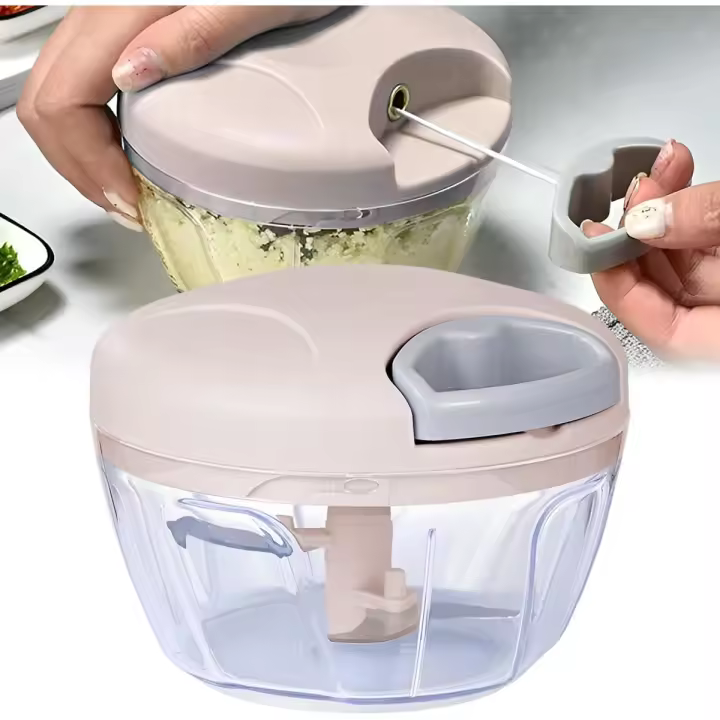 Manual Food Chopper,Kitchen Hand Pull Processor or Slicer for Vegetables Meat Fruits Nuts Garlic Onion Peppers (Green) - 1