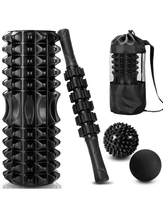 Juego De 5 En 1 De Masajeador De Punto Trigémino Con Rodillo De Espuma Y Bolas De Masaje Para Masaje Profundo De Muslos Pilates Yoga Y Ejercicio De Fitness Completo - 1