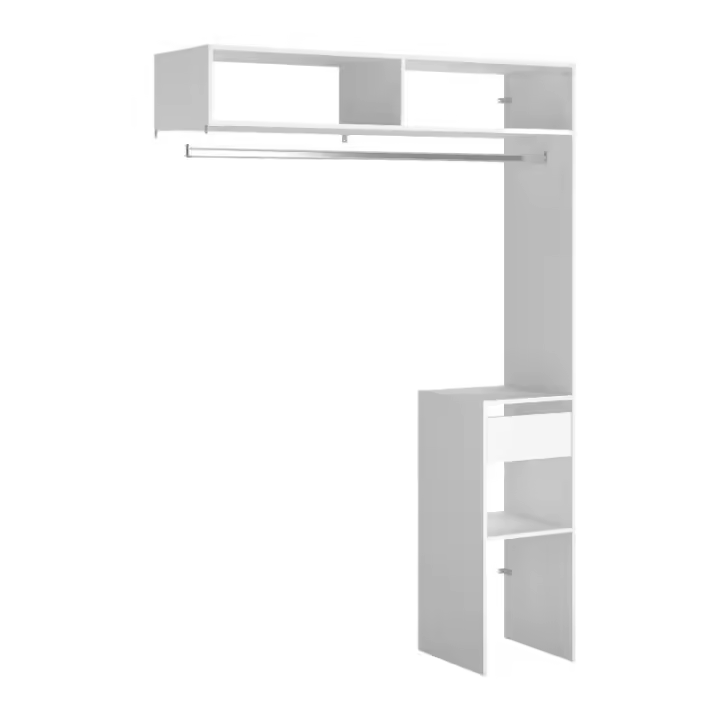 Miroytengo Vestidor Abierto Modular Custom Melamina Miroytengo Módulo F Color Blanco 104x204CM Dormitorio - 1