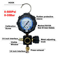 Gauge De Aire Acondicionado Para Refrigerantes R410A R22 R134a R404A Manifold Manómetro Con Espejo Visual 500psi/800psi - details 10