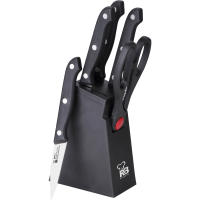 RENBERG | SET 6PCS (4 CUCH+TIJERAS+TACOMA) ACERO INOXIDABLE BLACK BONN. - details 0