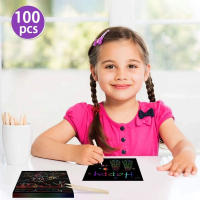 Papel De Arañar Arcoíris Holográfico Mini Tarjetas De Notas Para Arte Y Manualidades Regalo Para Niñas Y Niños Suministros Para Navidad - details 12