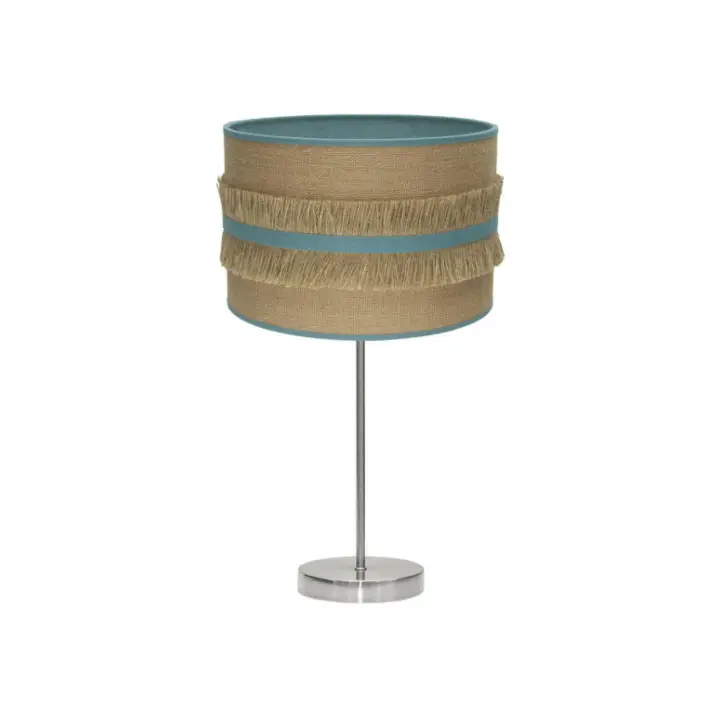 Fabrilamp - Sobremesa Grande Natalia 1xe27 Niquel/saco-turquesa 62x30x30 Cm - 1