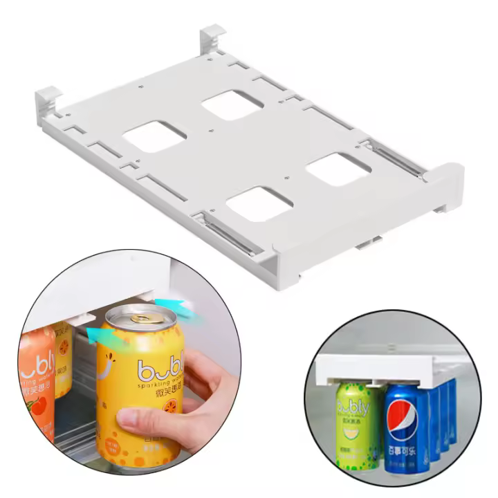 Organizador De Bebidas Para Nevera Almacenamiento En Gabinete Cajón Dispensador De Soda Estante Para Refrescos Con Deslizamiento - 1