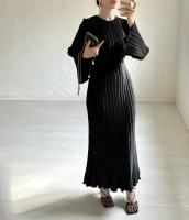 Vestido Maxi De Verano Para Mujer Elegante Con Volantes Y Mangas Bellotas Estilo Office Lady A-Line Midi De Poliéster Y Spandex - details 9