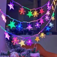 Guirnalda De LED Para Navidad 1M-30M Estrellas Y Copos De Nieve Luces De Hadas Adornos Para Decoración De Árbol De Navidad Y Fiestas En Casa - details 2