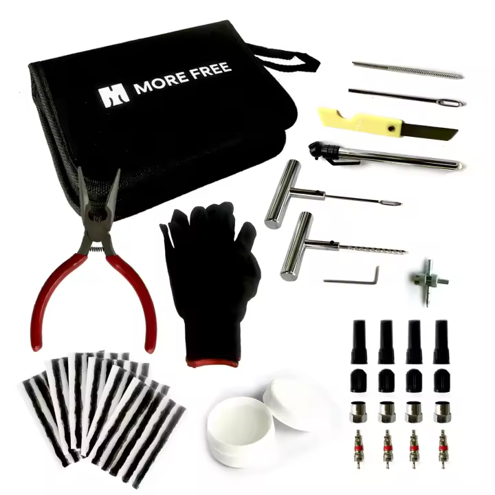 Kit Reparación Neumáticos 59pcs Herramienta de Reparación de Pinchazos para Neumaticos Kit antipinchazos Coche 30 tilas de repalacion (repala neumatico) - 1