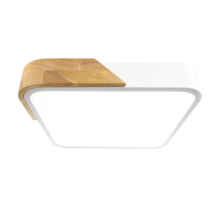 IluminaShop - Plafon LED Cuadrado Madera Natural Regulable CCT 24W 2400LM con Mando a Distancia - 1