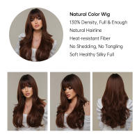 Peluca Sintética GEMMA Larga Ombre Marrón Vino Rojo Con Franja Rizado Resistente a Altas Temperaturas Pelo Falso Natural Para Mujeres Cosplay 26+ Pulgadas Densidad 130% Capa Promedio - details 0
